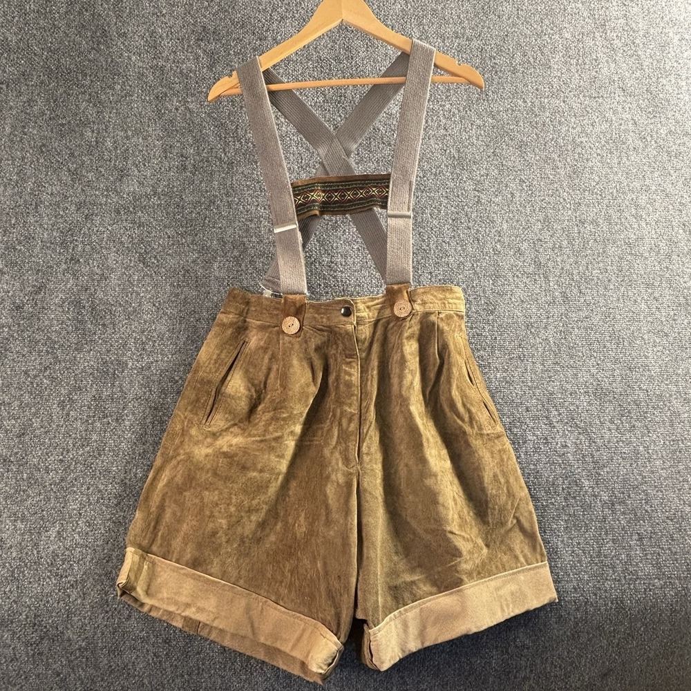Greg Bell  Men's German Bavarian Lederhosen Suede Shorts Suspenders Sz 12